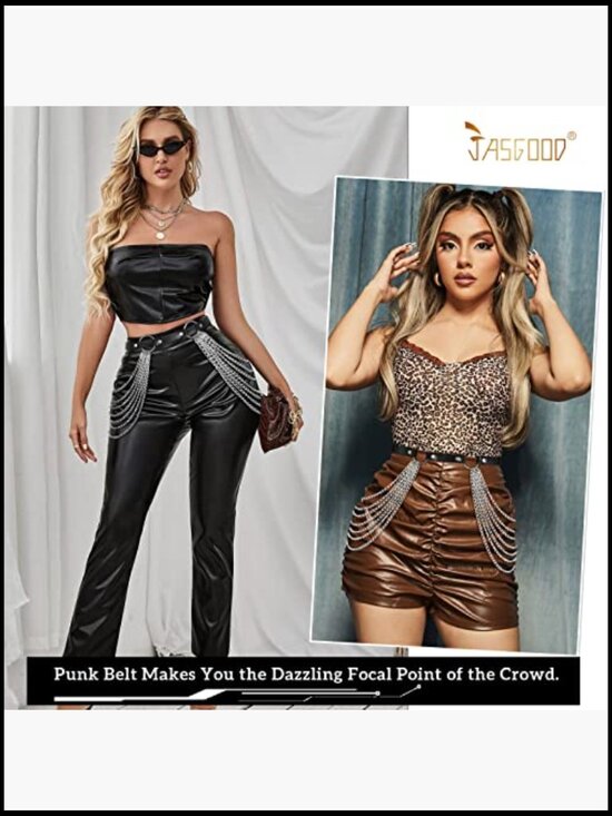 Punk Waist Chain Belt Layered Body Chain Adjustable Gothic Rave Accessory